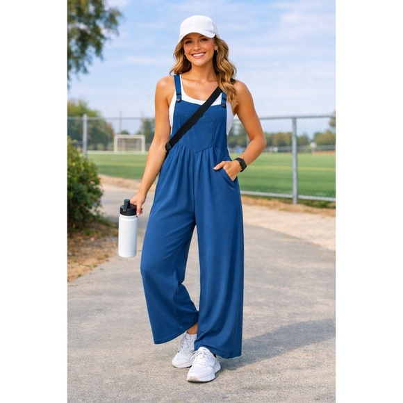 HALARA Dresses & Skirts - HALARA Navy Wide Leg Jumpsuit